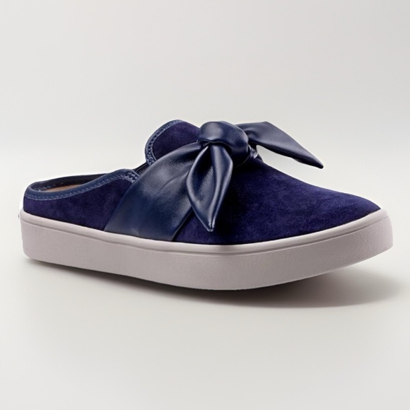 Spenco Barbados Slide Womens Blue Suede Slip On Mule Sandals Shoes Size 8 38.5 - Picture 1 of 6